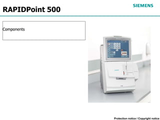 Protection notice / Copyright notice
RAPIDPoint 500
Components
 