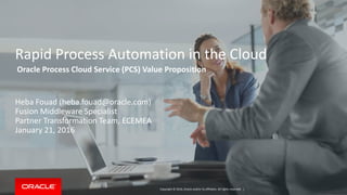 Pcs Oracle Rapid process automation with oracle process cloud service | PDF