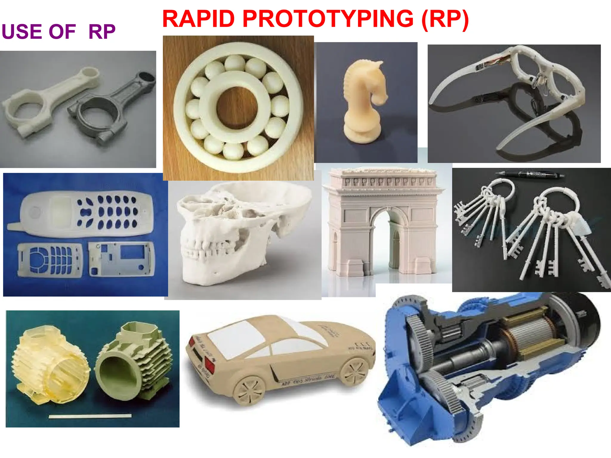 RAPID PROTOTYPING (RP)
USE OF RP
 