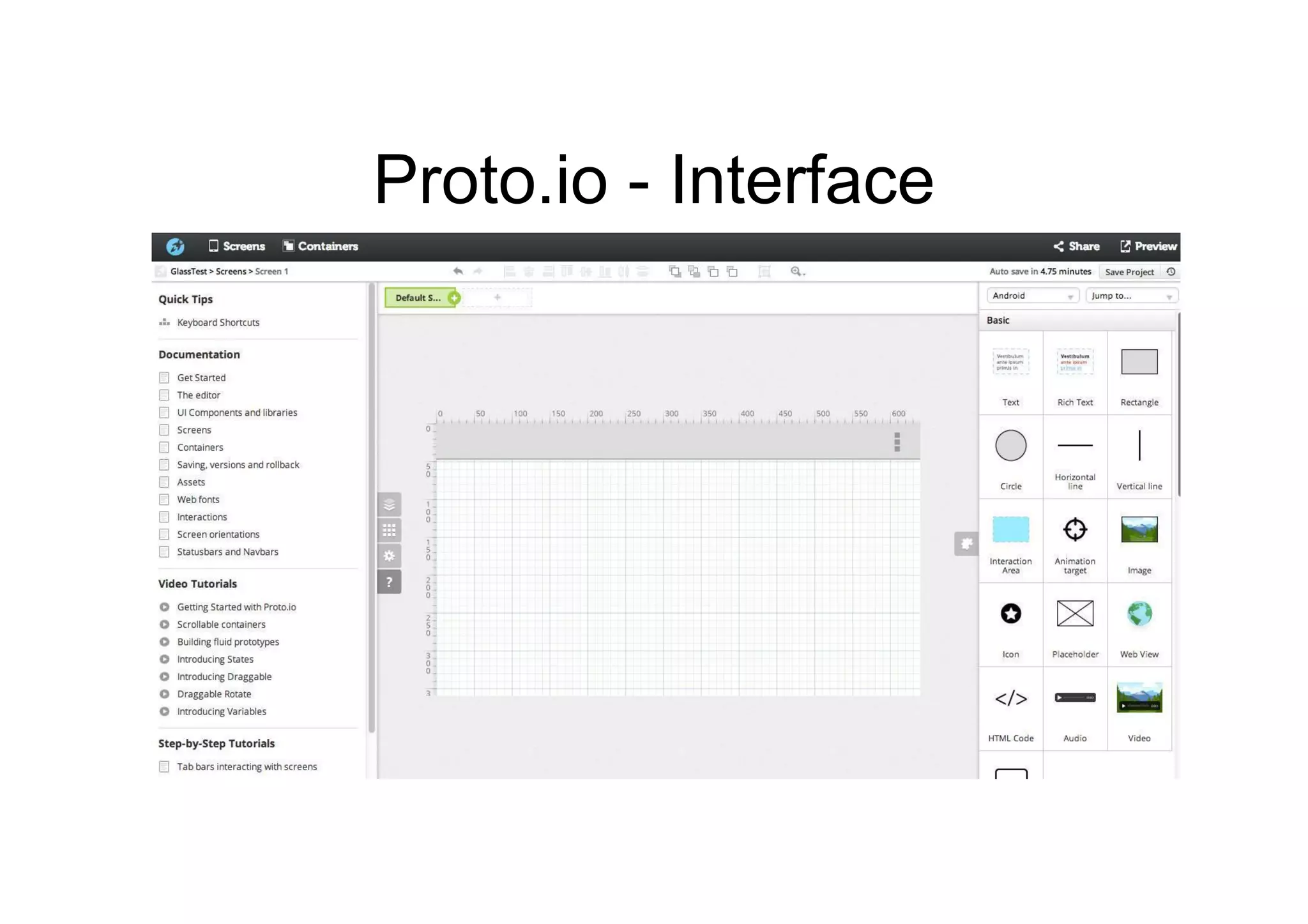 Proto.io - Interface
 