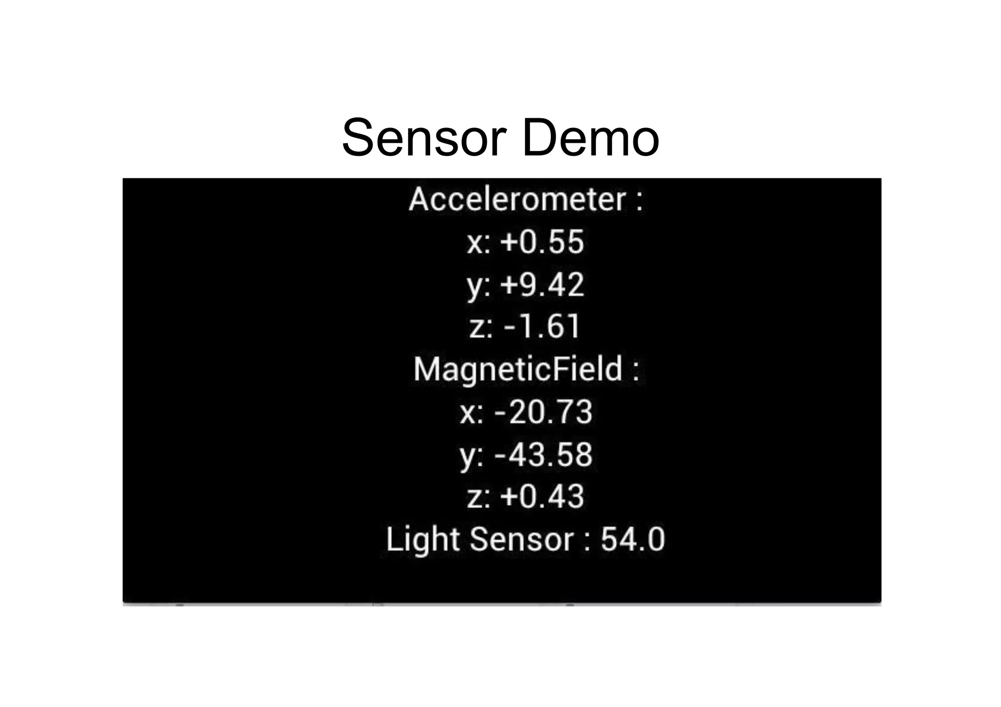 Sensor Demo
 