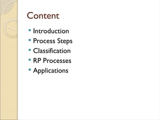 Comprehensive Overview of Rapid Prototyping Technologies and Processes ...