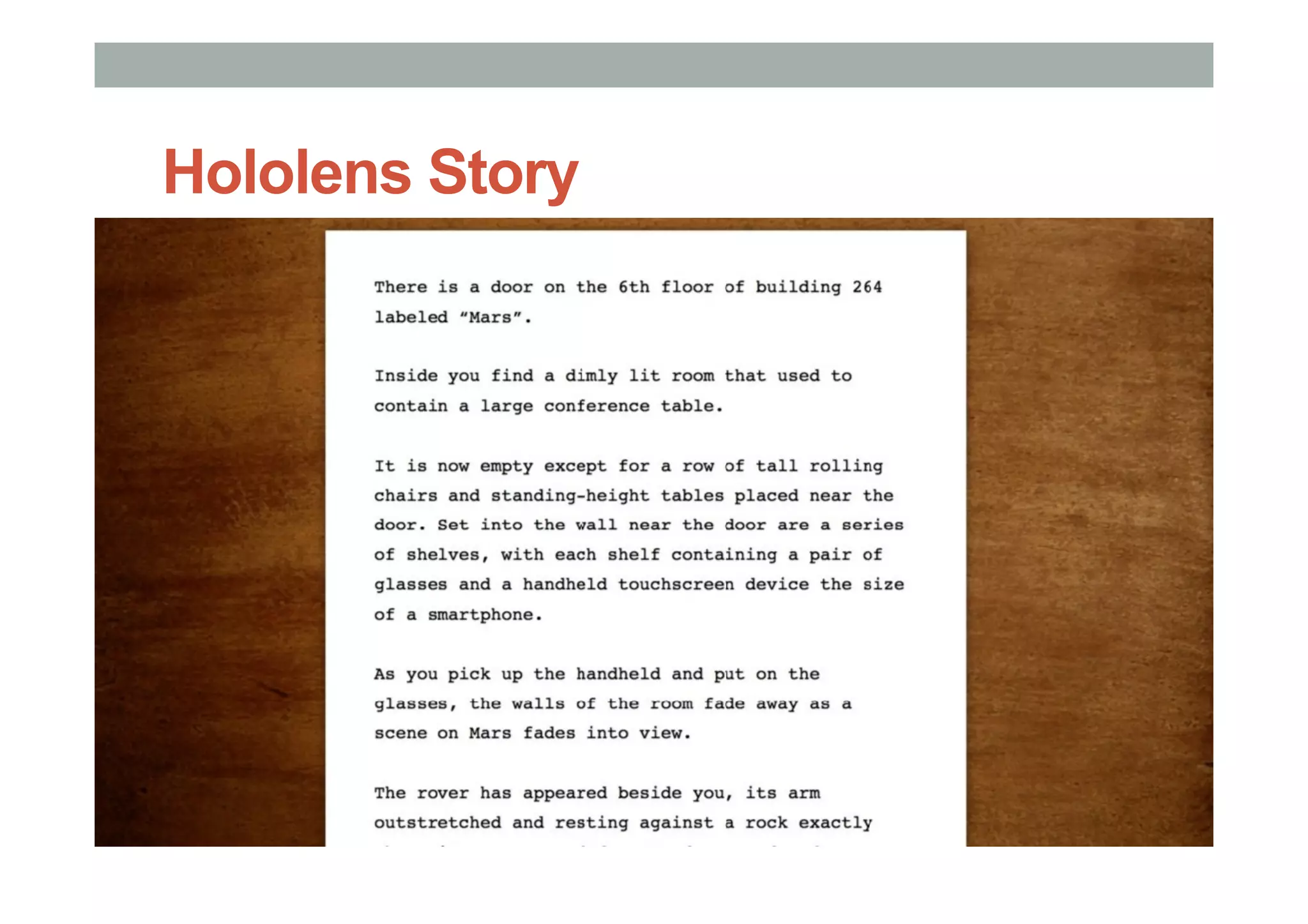 Hololens Story
 