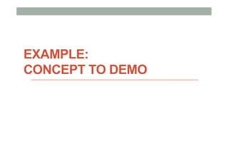 EXAMPLE:
CONCEPT TO DEMO
 