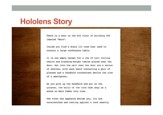 Hololens Story
 