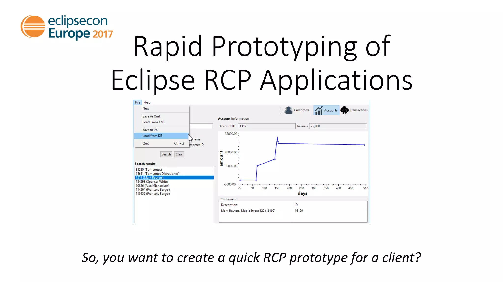 Rapid Prototyping of
Eclipse RCP Applications
So, you want to create a quick RCP prototype for a client?
 