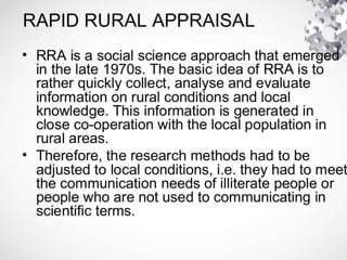 Rapid rural appraisal A Presentation By Mr Allah Dad khan | PPTX