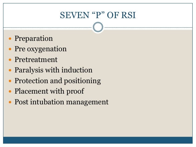 Rapid sequence intubation
