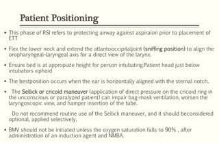 Rapid sequence intubation in ED