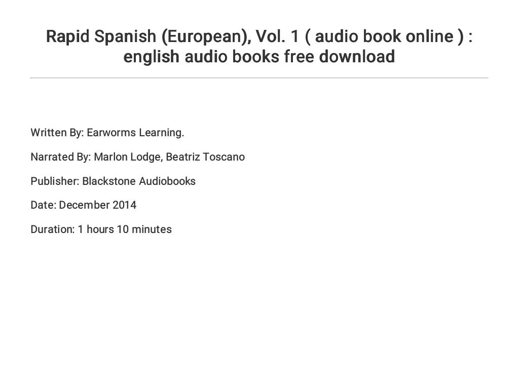 Rapid Spanish European Vol 1 Audio Book Online English rapid-spanish-european-vol-1-audio-book-online-english