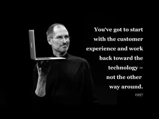You've got to start
with the customer
experience and work
back toward the
technology –
not the other
way around.
1997
 