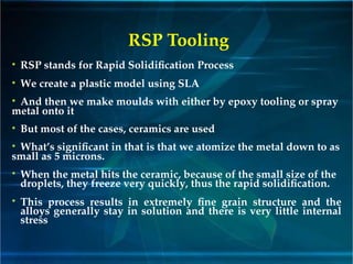 Rsp Structures Rapid tooling and Prototyping for Manufacturing Applications | PPT