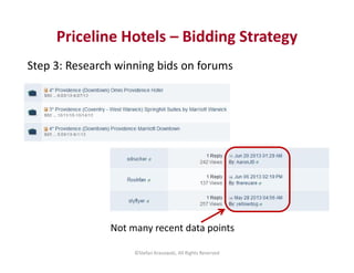 Priceline Hotels – Bidding Strategy 
Step 3: Research winning bids on forums 
Not many recent data points 
©Stefan Krasows...