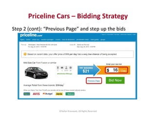Priceline Cars – Bidding Strategy 
Step 2 (cont): “Previous Page” and step up the bids 
©Stefan Krasowski, All Rights Rese...