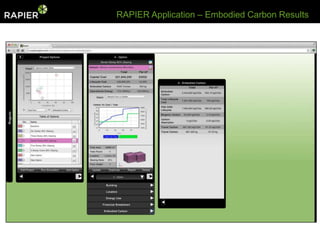 RAPIER Application – Embodied Carbon Results
 