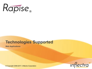 © Copyright 2006-2017, Inflectra Corporation
Technologies Supported
Web Applications
 