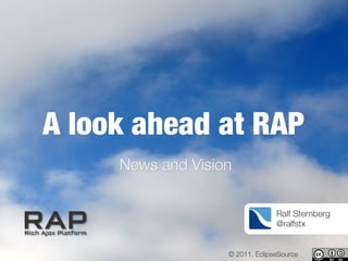 A look ahead at RAPA look ahead at RAP
News and VisionNews and Vision
Ralf Sternberg
@ralfstx
© 2011, EclipseSource
 
