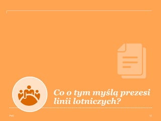 PwC
Co o tym myślą prezesi
linii lotniczych?
12
 