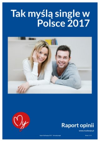 Raport singli 2017 -  tak myślą single w Polsce o związkach i swojej społecznej roli pdf