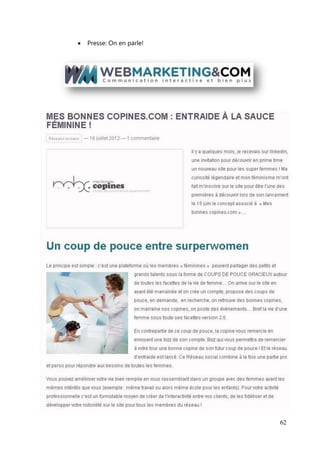    Planning conversational Facebook (apercu)




Thématiques




                                                              62
 