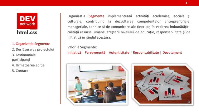 DEV1 net.work - HTML&CSS Report - April 2016, Cluj-Napoca | PPT
