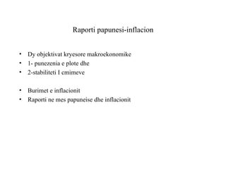 Raporti papunesi-inflacion ,[object Object],[object Object],[object Object],[object Object],[object Object]