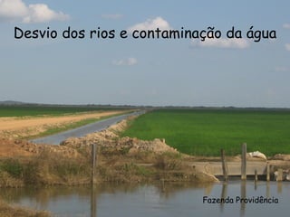 Desvio dos rios e contaminação da água Fazenda Providência 