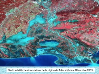 Photo satellite des inondations de la région de Arles - Nîmes, Décembre 2003
 