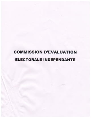 Rapport Complet Commission d'Evaluation Electorale Indépendante d'Haiti