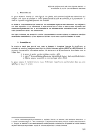 Rapport du groupe de travail AMF sur le rapport du Président sur
les procédures de contrôle interne et de gestion des risq...