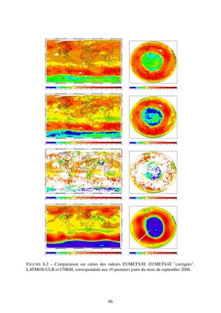 F IGURE 6.2 – Comparaison sur cartes des valeurs EUMETSAT, EUMETSAT "corrigées",
LATMOS-ULB et CNRM, correspondant aux 10 premiers jours du mois de septembre 2008.




                                       86
 