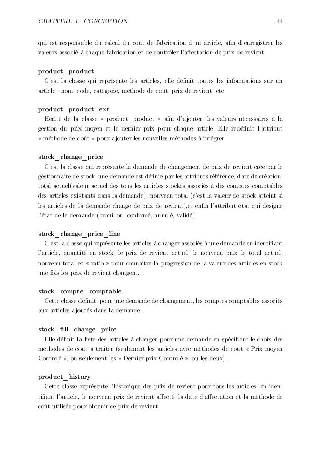 Openerp Gestion De Prix De Revient