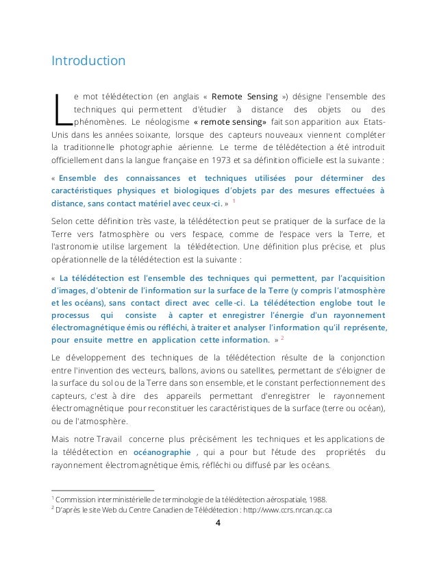 Applications De La Teledetection En Oceanographie