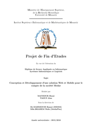 Rapport Projet De Fin D Etudes