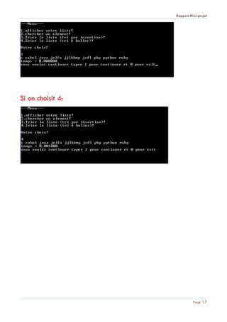 Rapport Mini-projet
Page 17
Si on choisit 4:
 