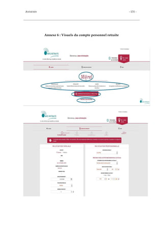 ANNEXES - 131 -
Annexe 6 : Visuels du compte personnel retraite
 