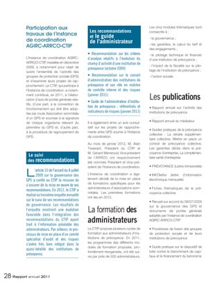 Rapport annuel 2011 du CTIP et des institutions de prévoyance