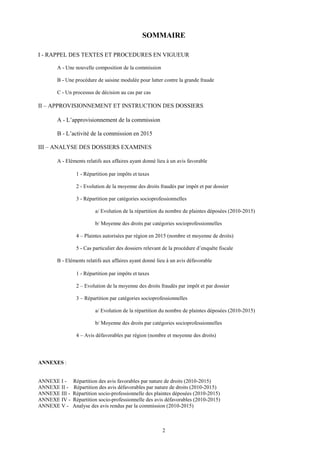 2
SOMMAIRE
I - RAPPEL DES TEXTES ET PROCEDURES EN VIGUEUR
A - Une nouvelle composition de la commission
B - Une procédure ...