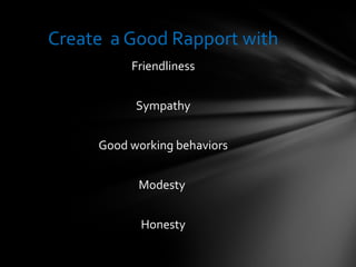 Establishing Rapport | PPS