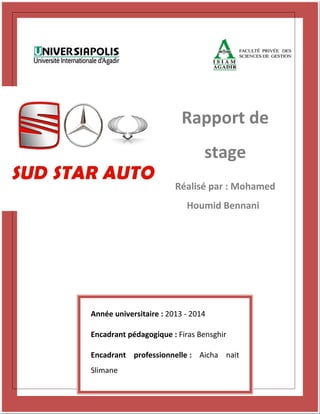 Rapport De Stage 1sud Star Auto