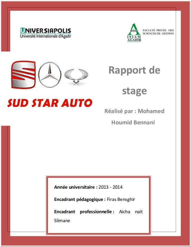 Rapport De Stage 1sud Star Auto