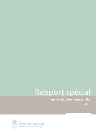 Rapport spécial
sur les établissements publics
2019
 