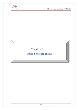 Mise en place de système KANBAN
16
Chapitre 2:
Etude bibliographique
 