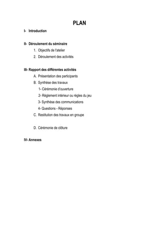 Rapport Gar Ii Rapport Du Seminaire 1