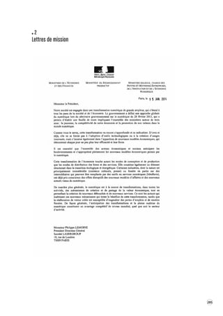 285 
2 
Lettres de mission 
 