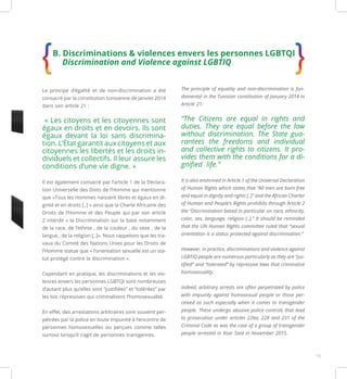 B. Discriminations & violences envers les personnes LGBTQI
Discrimination and Violence against LGBTIQ
Le principe d’égalit...