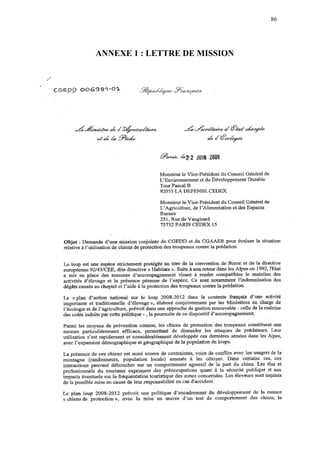 86
ANNEXE 1 : LETTRE DE MISSION
 