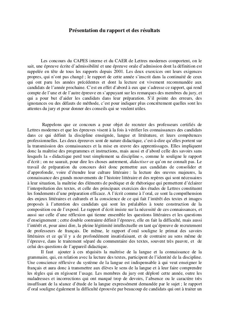 2007 rapport jury capes lettres modernes