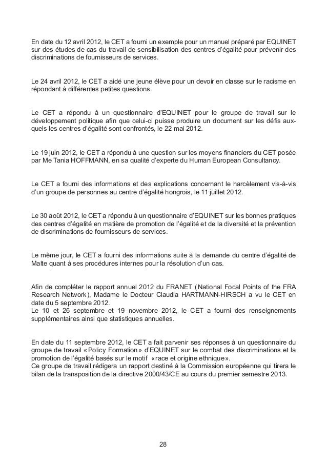 rapport  cet