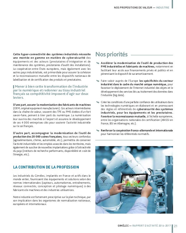 Rapport D Activite Gimelec 2016 2017 Rapport D Activite Gimelec 2016 2017